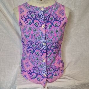 Lilly Pulitzer Pink and Purple Paisley Blouse